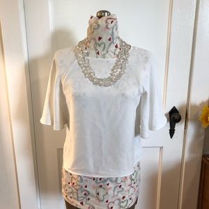 Zara • Flutter Sleeve Crepe Blouse